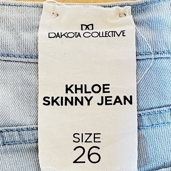 DAKOTA Collective Womens Khloe Blue Skinny Jeans Size 26 Distressed Low Rise NWD - Picture 14 of 14